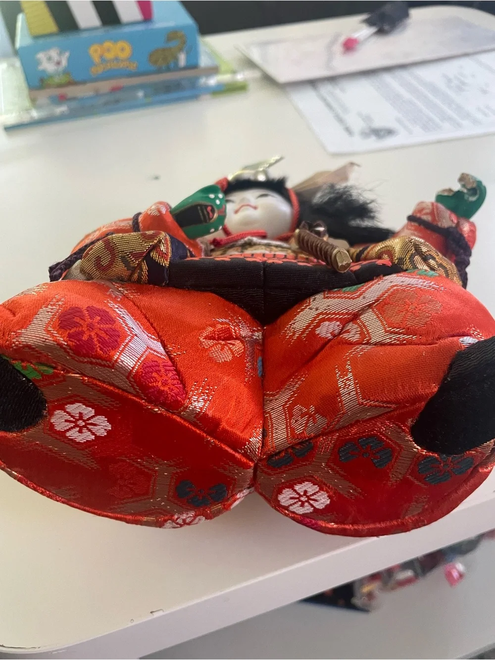 Traditional Japanese Doll in Red and Gold - Kids Toys